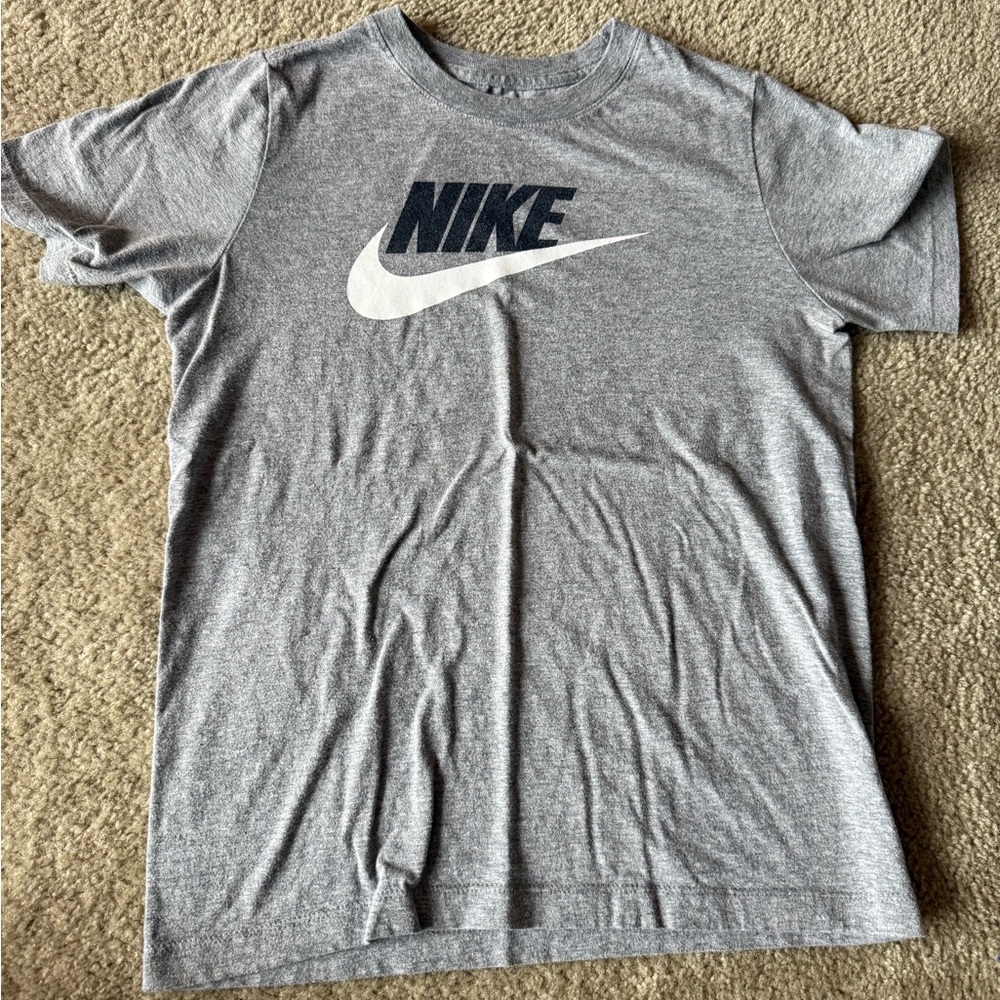 Nike Gray Logo Tee - Grey with White Swoosh